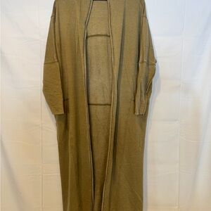 Free People Olive Longline Open-Front Trench Coatigan